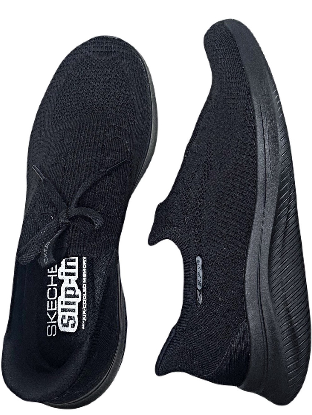 Skechers Women’s Black Slip-On Knit Sneakers